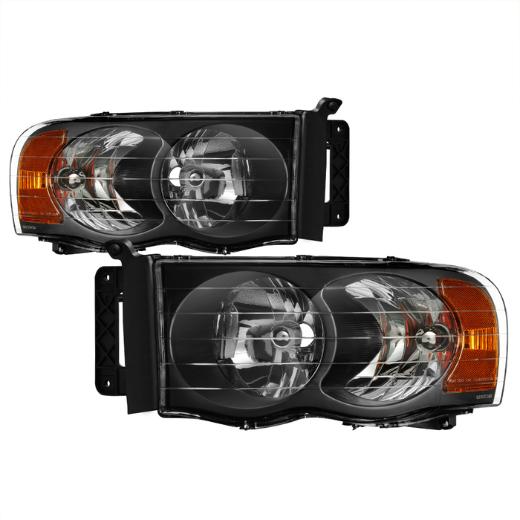 Spyder Black Crystal Headlights 02-05 Dodge Ram